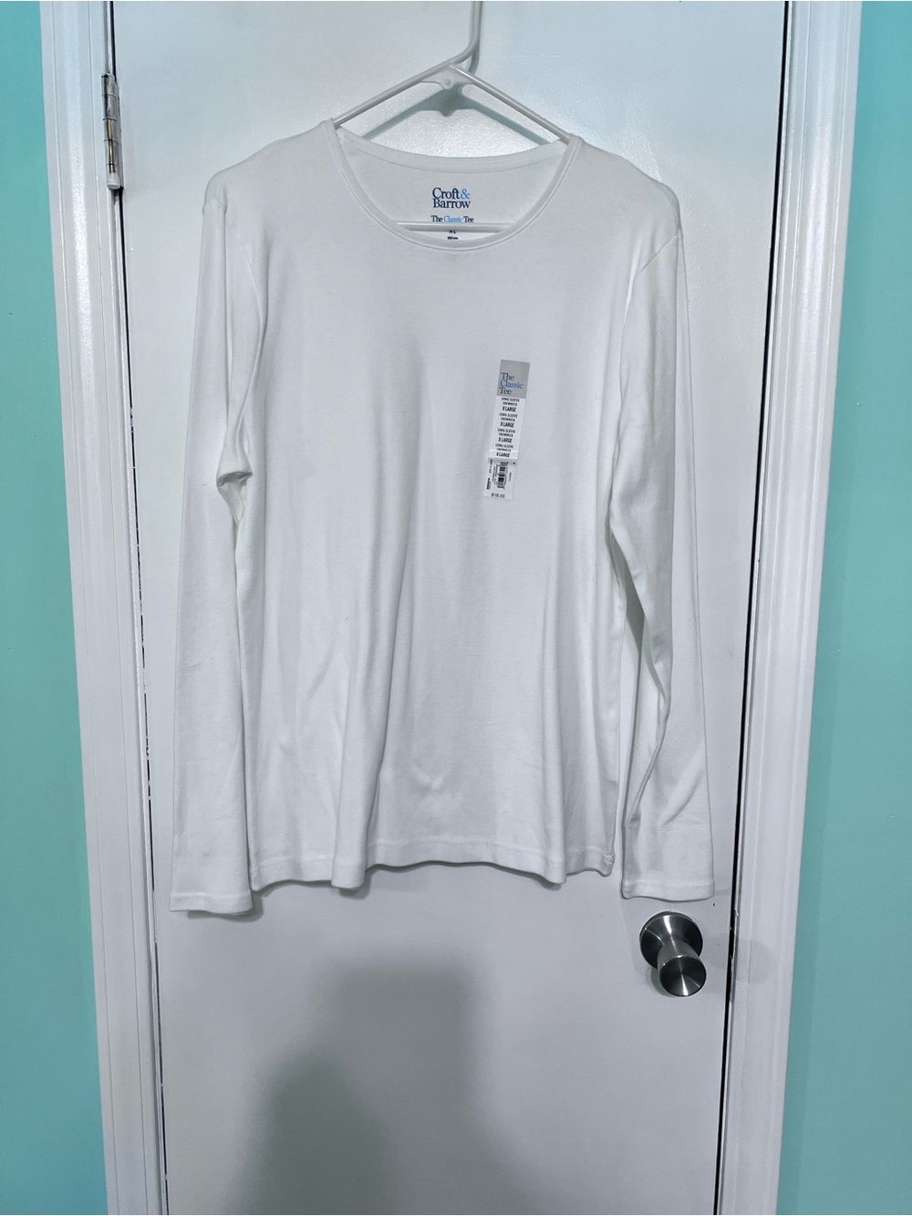 Croft & Barrow Women’s Long-Sleeve Crew Neck Shirt - White Size XL